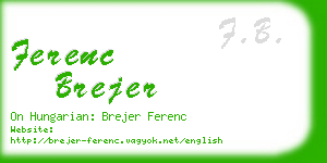 ferenc brejer business card